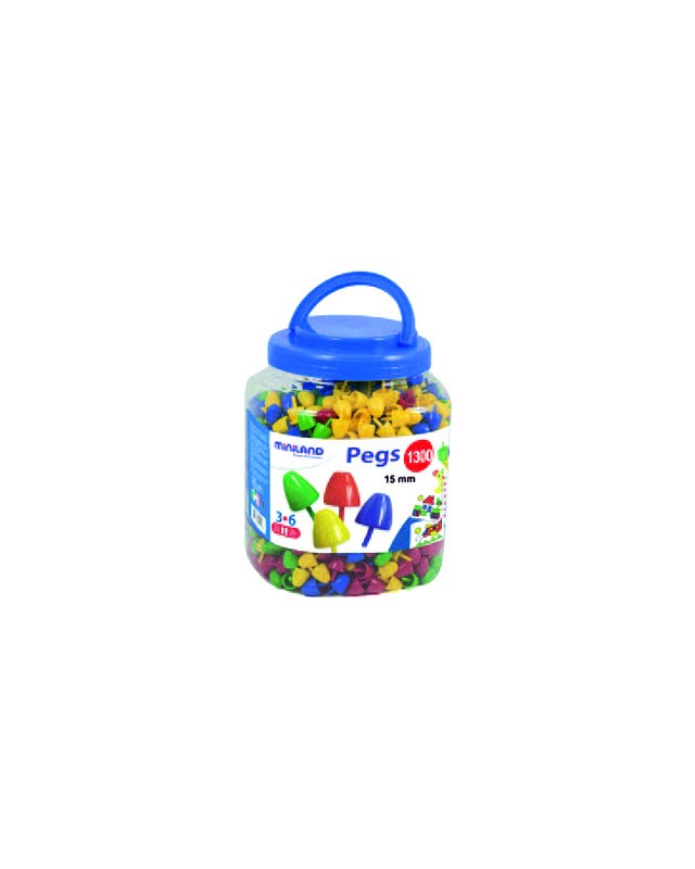 Juego miniland pegs bote de 1300 piezas de 15 mm
