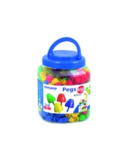 Juego miniland pegs bote de 650 piezas de 20 mm