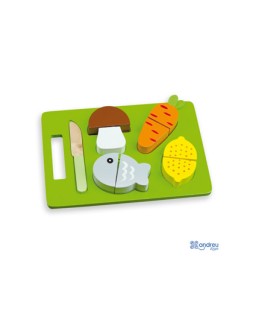 Juego andreutoys bandeja alimentos para cortar 21,4x15x3 cm