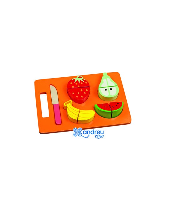 Juego andreutoys bandeja frutas para cortar 21,4x15x3 cm