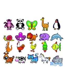 Juego andreutoys animalitos magneticos 8 cm caja de 20 unidades surtidas 20,6x19x4,5 cm