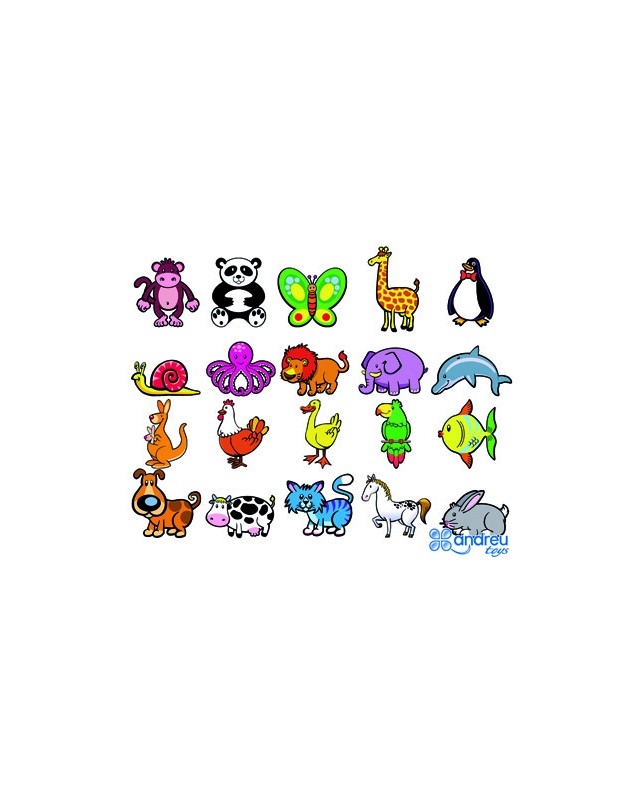 Juego andreutoys animalitos magneticos 8 cm caja de 20 unidades surtidas 20,6x19x4,5 cm