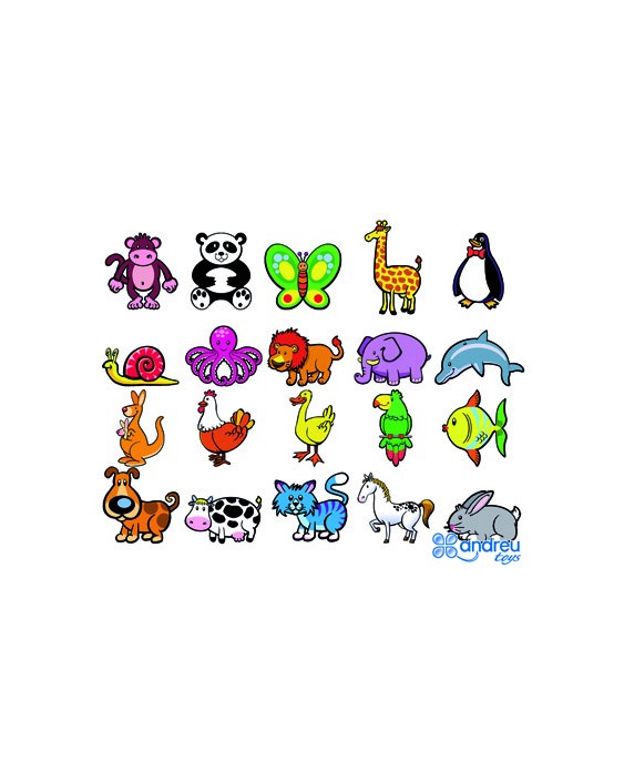 Juego andreutoys animalitos magneticos 8 cm caja de 20 unidades surtidas 20,6x19x4,5 cm