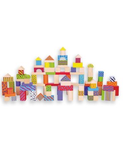 Juego andreutoys bloques maderas 100 piezas 22,5x22 cm