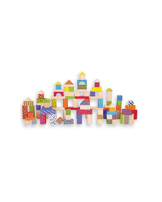 Juego andreutoys bloques maderas 100 piezas 22,5x22 cm