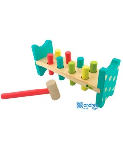 Juego andreutoys banco pica colores 8 barras 28,6x8x12,2 cm