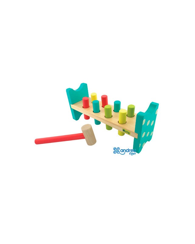 Juego andreutoys banco pica colores 8 barras 28,6x8x12,2 cm