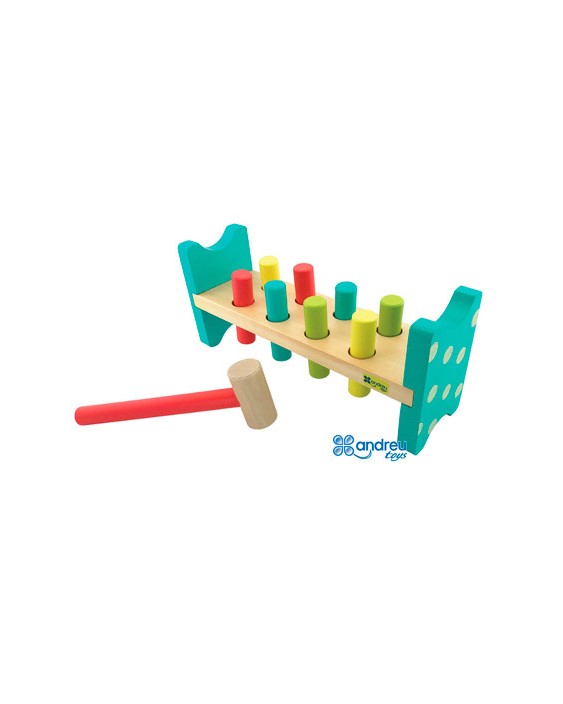 Juego andreutoys banco pica colores 8 barras 28,6x8x12,2 cm