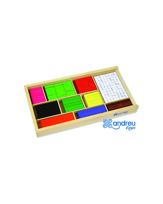 Juego andreutoys barras de fracciones 308 piezas 32,5x17,5x4 cm