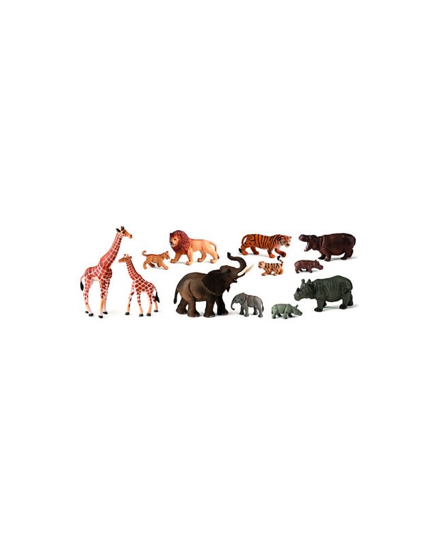 Juego miniland animales selva con crias 12 figuras
