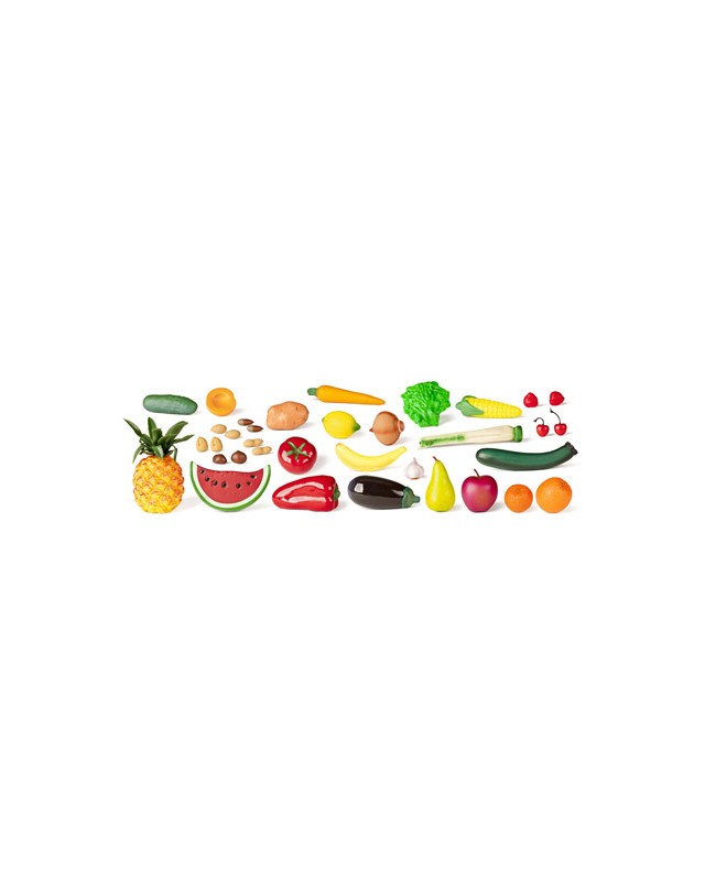 Juego miniland frutas hortalizas y frutos secos 36 piezas
