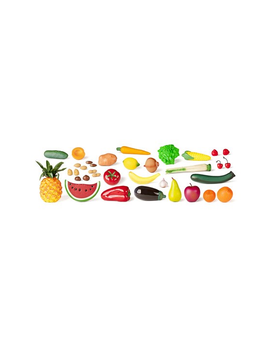 Juego miniland frutas hortalizas y frutos secos 36 piezas
