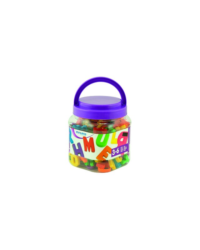 Juego miniland letras mayusculas magneticas bote de 154 piezas