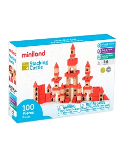 Juego miniland de construcccion 100 piezas material madera ecologica