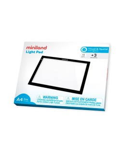 Mesa de luz led miniland para aprendizaje mediante estimulo visial formato din a4 360x270x5 mm