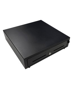 Cajon portamonedas 8 monederos 4 billeteros apertura manual y llave color negro 410x415x110 mm