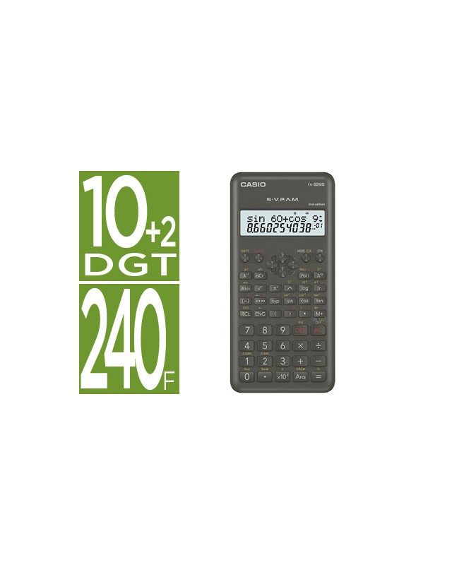 Calculadora casio fx-82msii cientifica 240 funciones pantalla de dos lineas