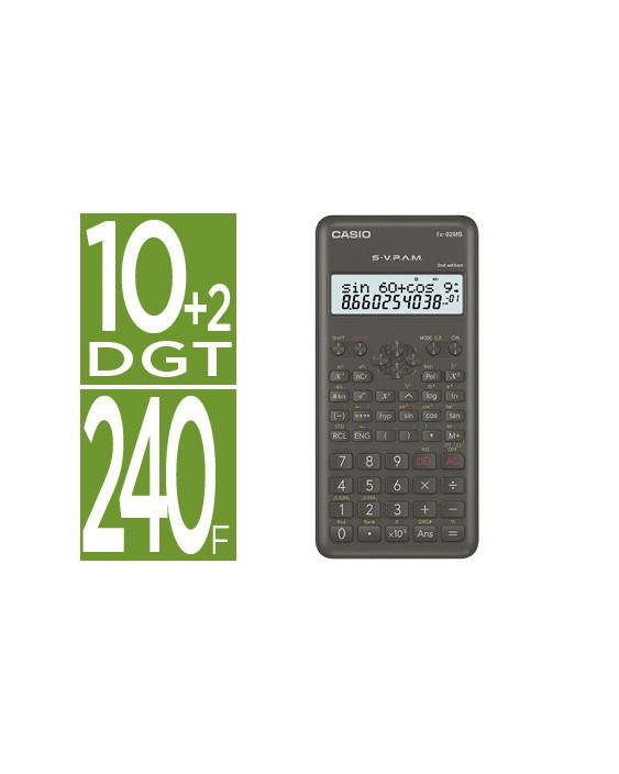 Calculadora casio fx-82msii cientifica 240 funciones pantalla de dos lineas