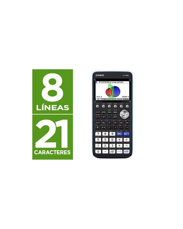 Calculadora casio fx-cg50 cientifica grafica 8 lineas 21 caracteres pantalla color 3d memoria 16 mb conexion usb