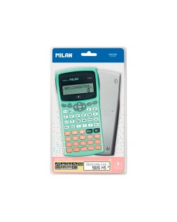 Calculadora milan cientifica m240 silver 2 lineas 240 funciones 10+2 digitos color verde turquesa con tapa color