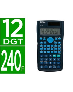 Calculadora liderpapel cientifica xf32 12 digitos 240 funciones con tapa solar y pilas color azul 156x85x20