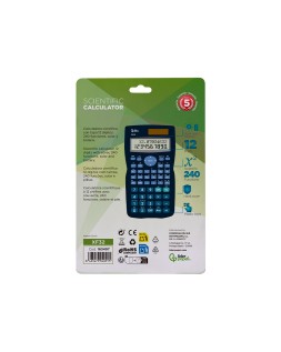 Calculadora liderpapel cientifica xf32 12 digitos 240 funciones con tapa solar y pilas color azul 156x85x20