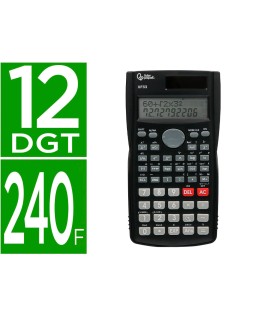 Calculadora liderpapel cientifica xf33 12 digitos 240 funciones con tapa solar y pilas color negro 156x85x20