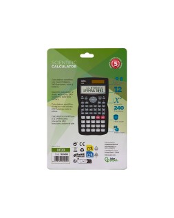 Calculadora liderpapel cientifica xf33 12 digitos 240 funciones con tapa solar y pilas color negro 156x85x20
