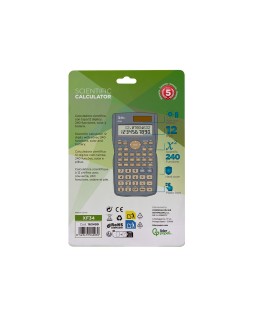 Calculadora liderpapel cientifica xf34 12 digitos 240 funciones con tapa solar y pilas color gris 156x85x20