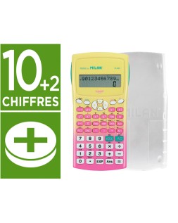 Calculadora milan cientifica m240 sunset tapa translucida 2 lineas 240 funciones 10+2 digitos color rosa /amarillo