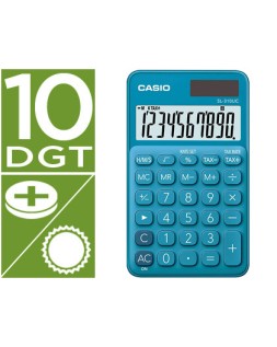 Calculadora casio sl-310uc-bu bolsillo 10 digitos tax +/- tecla color azul