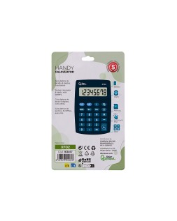 Calculadora liderpapel bolsillo xf02 8 digitos pilas color azul 99x64x9 mm