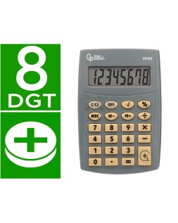 Calculadora liderpapel bolsillo xf03 8 digitos pilas color gris 99x64x9 mm