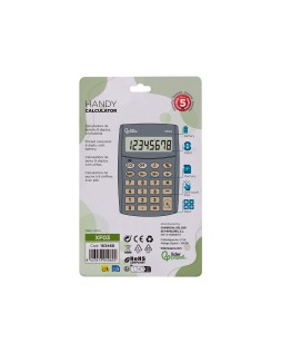 Calculadora liderpapel bolsillo xf03 8 digitos pilas color gris 99x64x9 mm
