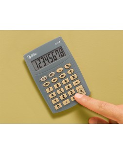 Calculadora liderpapel bolsillo xf03 8 digitos pilas color gris 99x64x9 mm