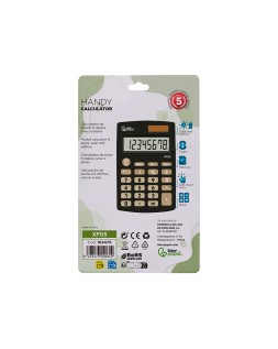 Calculadora liderpapel bolsillo xf05 8 digitos solar y pilas color negro 98x62x8 mm