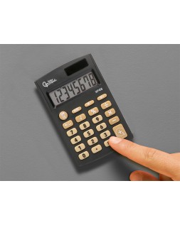 Calculadora liderpapel bolsillo xf05 8 digitos solar y pilas color negro 98x62x8 mm