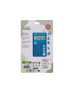 Calculadora liderpapel bolsillo xf09 8 digitos solar y pilas color azul 115x65x8 mm