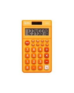 Calculadora liderpapel bolsillo xf10 8 digitos solar y pilas color naranja 115x65x8 mm