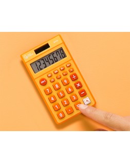 Calculadora liderpapel bolsillo xf10 8 digitos solar y pilas color naranja 115x65x8 mm