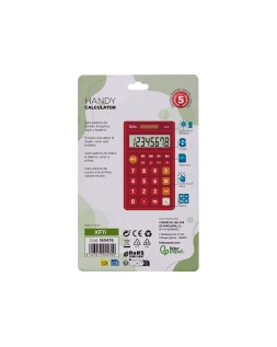 Calculadora liderpapel bolsillo xf11 8 digitos solar y pilas color rojo 115x65x8 mm