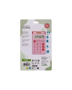 Calculadora liderpapel bolsillo xf12 8 digitos solar y pilas color rosa 115x65x8 mm