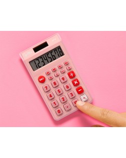 Calculadora liderpapel bolsillo xf12 8 digitos solar y pilas color rosa 115x65x8 mm
