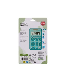 Calculadora liderpapel bolsillo xf13 8 digitos solar y pilas color verde 115x65x8 mm
