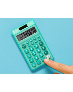 Calculadora liderpapel bolsillo xf13 8 digitos solar y pilas color verde 115x65x8 mm