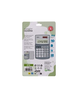 Calculadora liderpapel bolsillo xf15 10 digitos con tapa solar y pilas color gris 123x75x12 mm