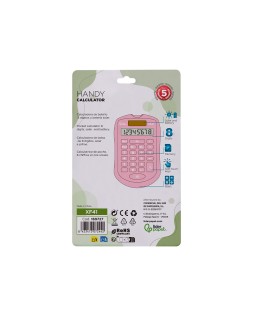 Calculadora liderpapel bolsillo xf41 8 digitos solar y pilas color rosa 94x59,5x10,5mm