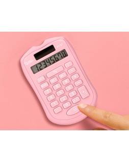 Calculadora liderpapel bolsillo xf41 8 digitos solar y pilas color rosa 94x59,5x10,5mm