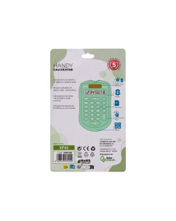 Calculadora liderpapel bolsillo xf42 8 digitos solar y pilas color verde 94x59,5x10,5mm