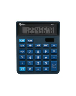 Calculadora liderpapel sobremesa xf17 8 digitos solar y pilas color azul 127x105x24 mm